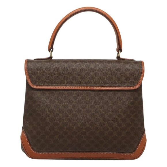 CELINE Macadam Canvas Hand Bag PVC Leather Brown Gold Auth 121702 - Picture 3 of 16